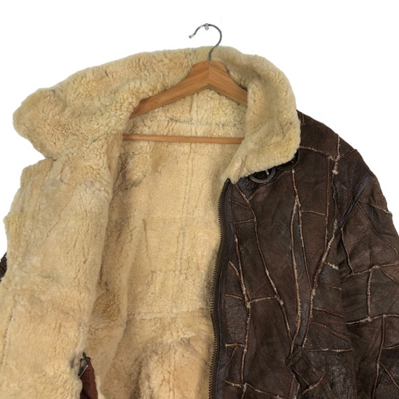 Vintage Patchwork Shearling B3 Bomber Jacket, She… - image 8
