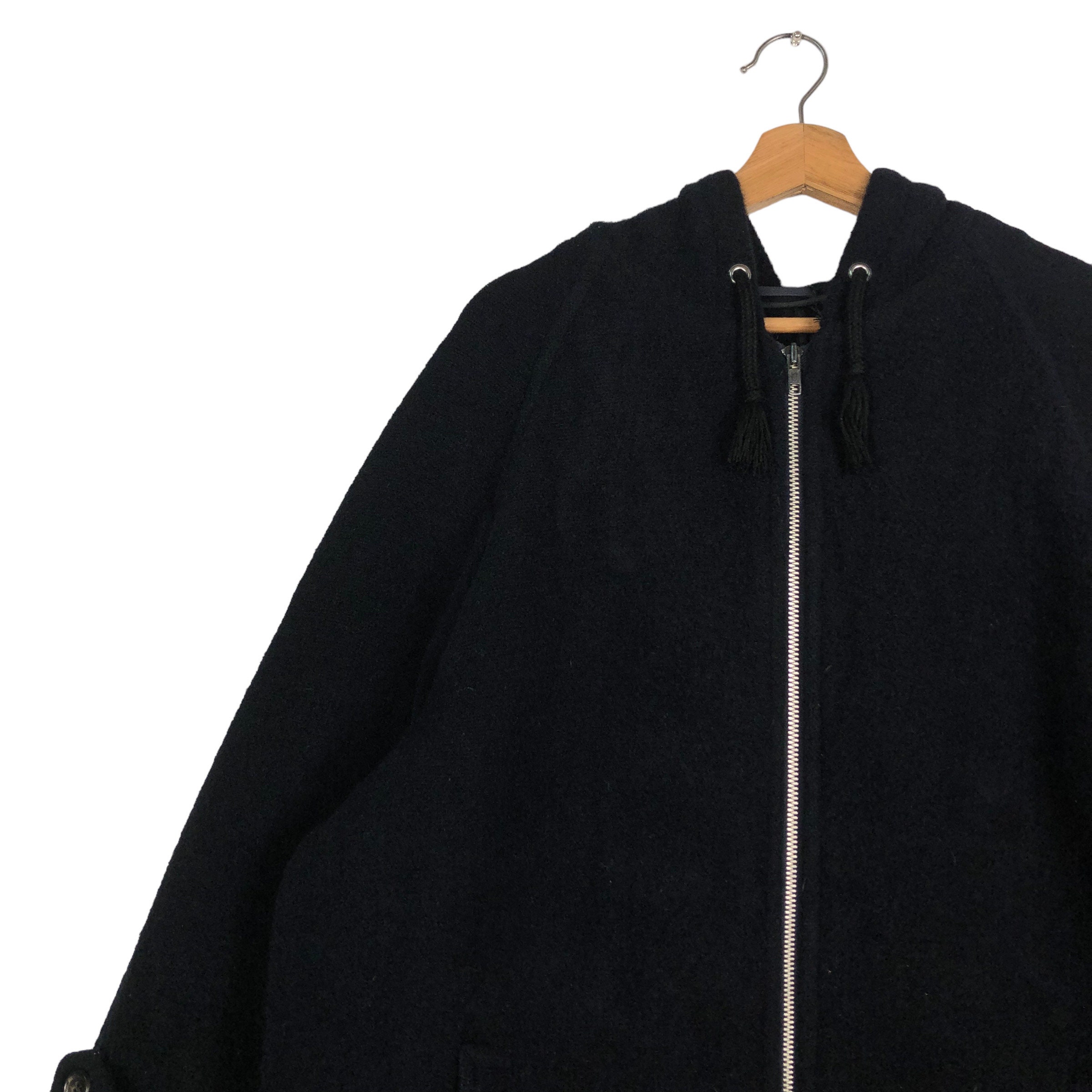 Vintage 1996 Comme Des Garcons Wool Hoodie Jacket, Japan Designer 