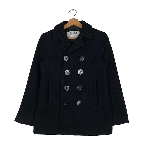PICK!!! Double Breast Wool Pea Jacket Us 740N Schott USA - Etsy Sweden
