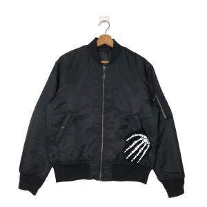 PICK!! Vintage Bomber Jacket Gu Japan Riot Riot Style Military Army Black Colour