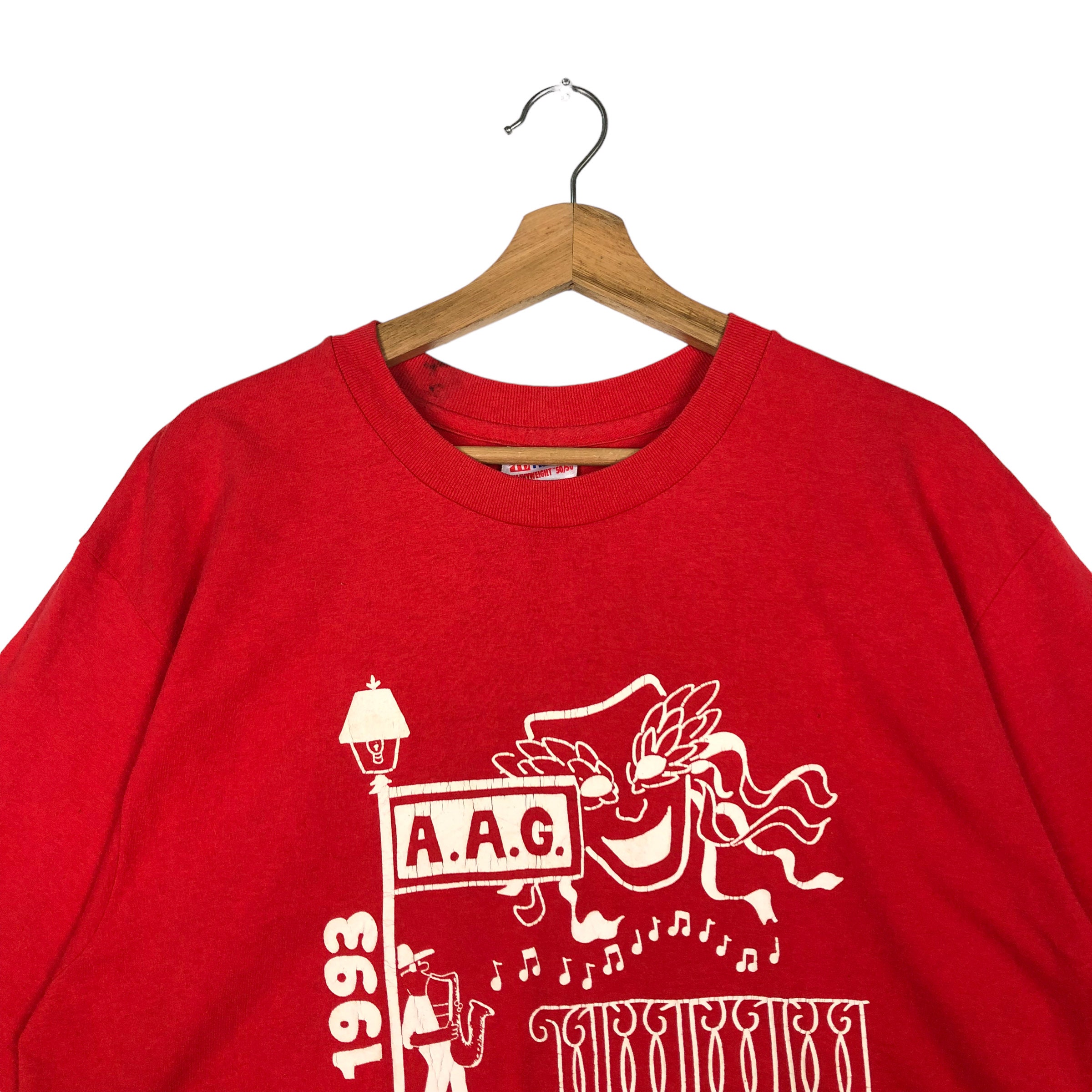 PICK!!! Vintage 1993 Hanes Red Graphic T-shirt AAG Summer 96