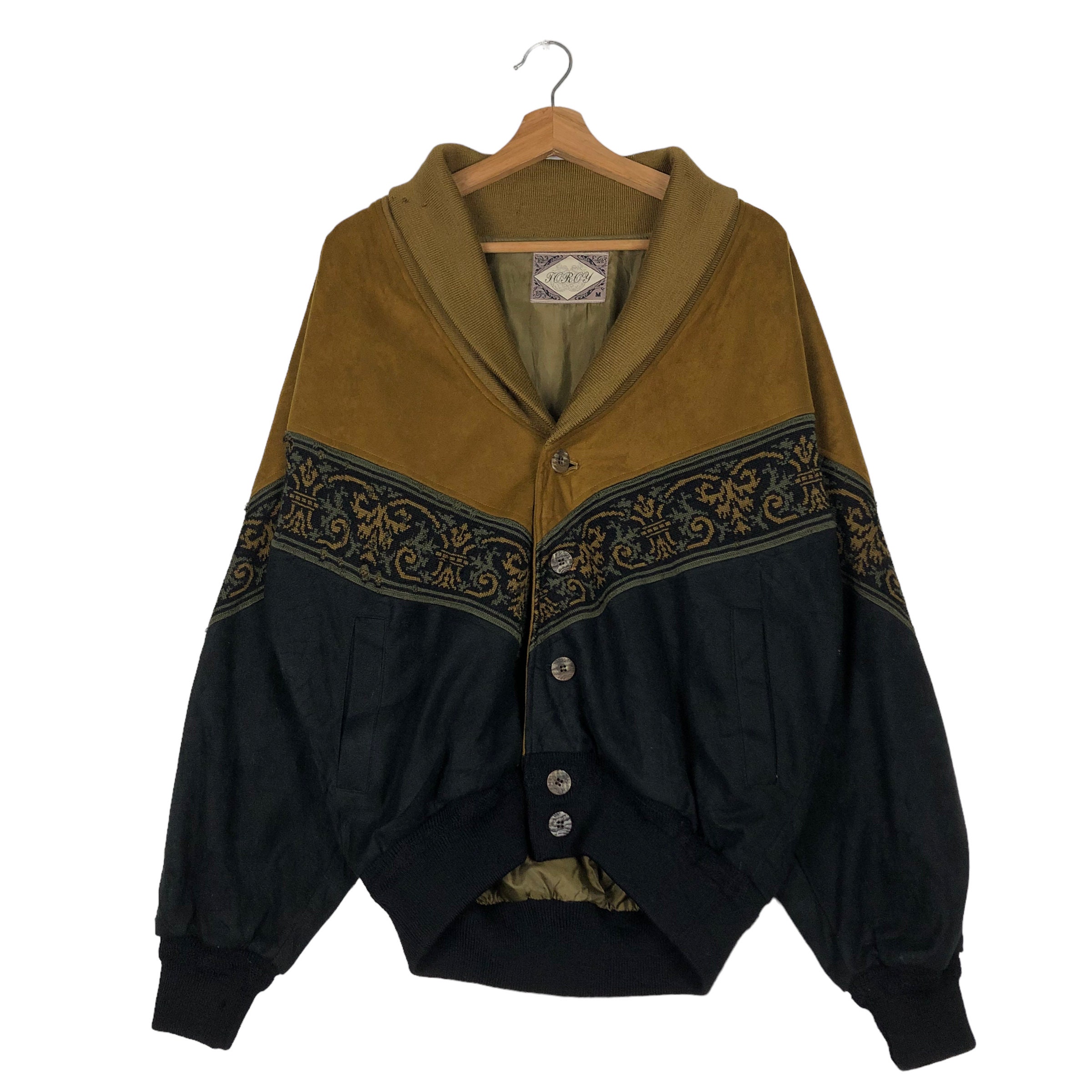 90's Vintage Leather Cardigan Navajo Native Toroy Japan - Etsy