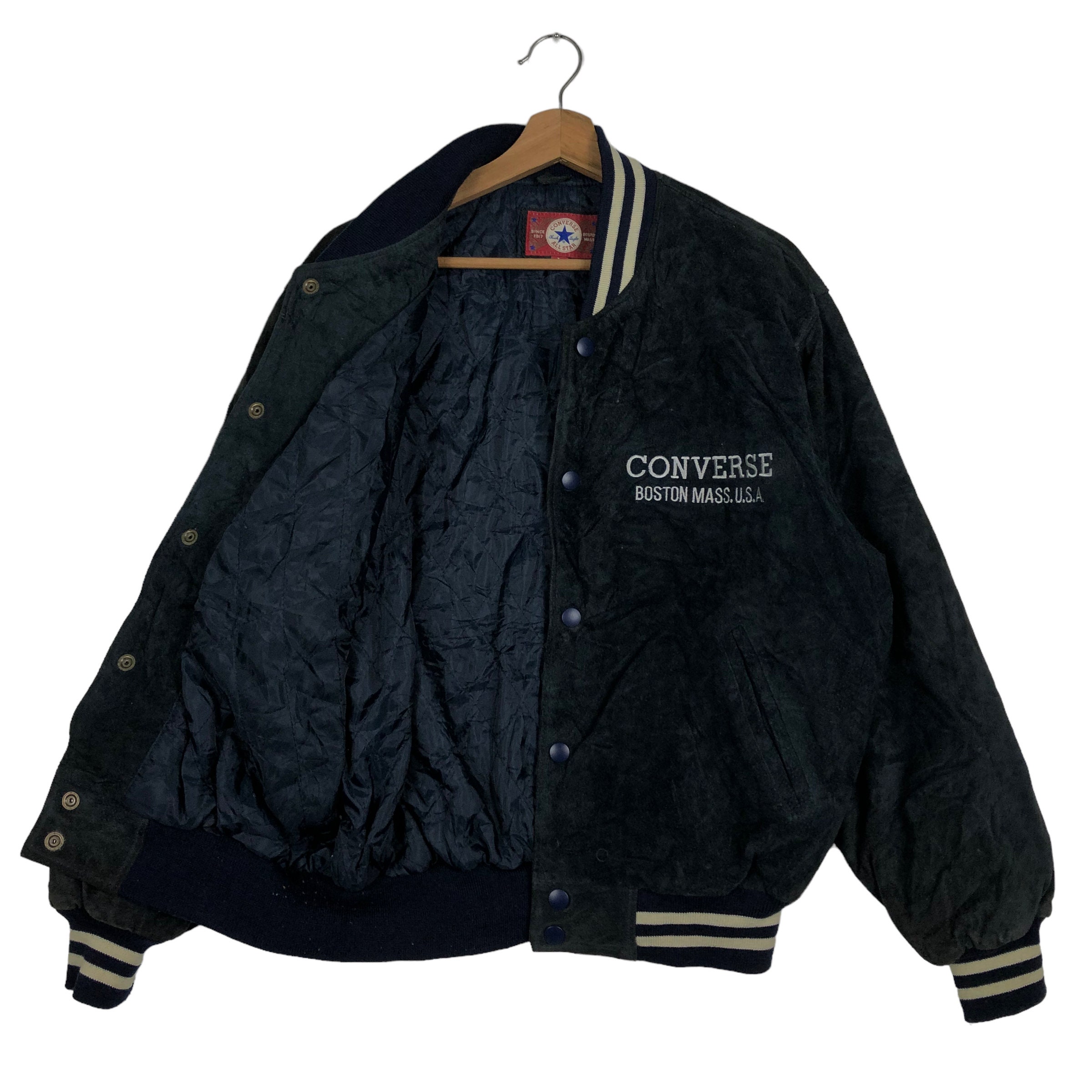 ジャケット・アウター 90s OLD converse stadium jacket leather Vintage 90s Converse All Star Suede Bomber Jacket (L) - Etsy Canada