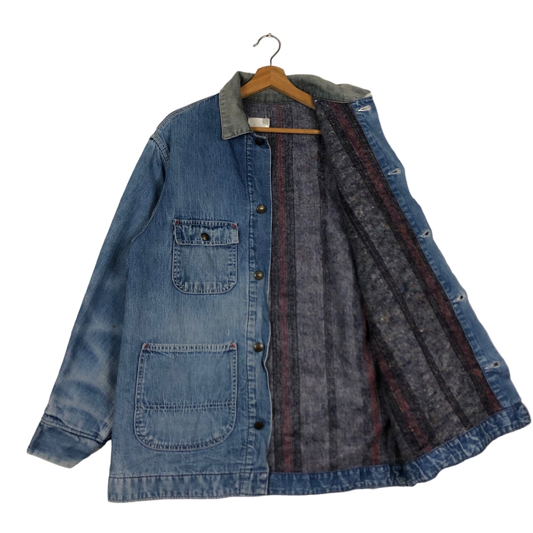 70's Sears vintage デニム ワークジャケット JACKET L PICK!!! Vintage Sears Denim Chore Jacket | 70s 80s Blanket Lined