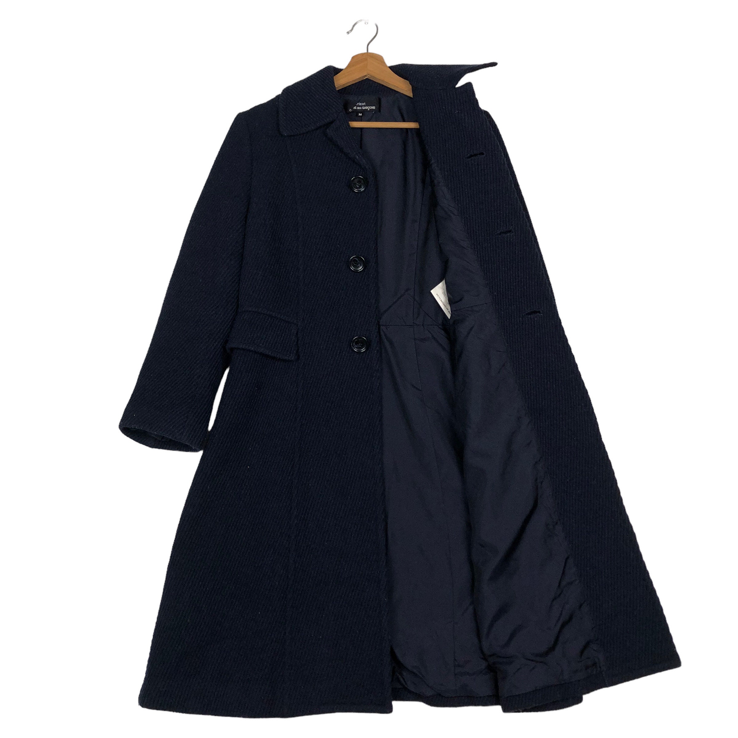 ジャケット・アウター A/W2001 comme des garcons tricot coat Vintage Tricot Comme Des Garcons Wool Long Jacket, Rare Design (M