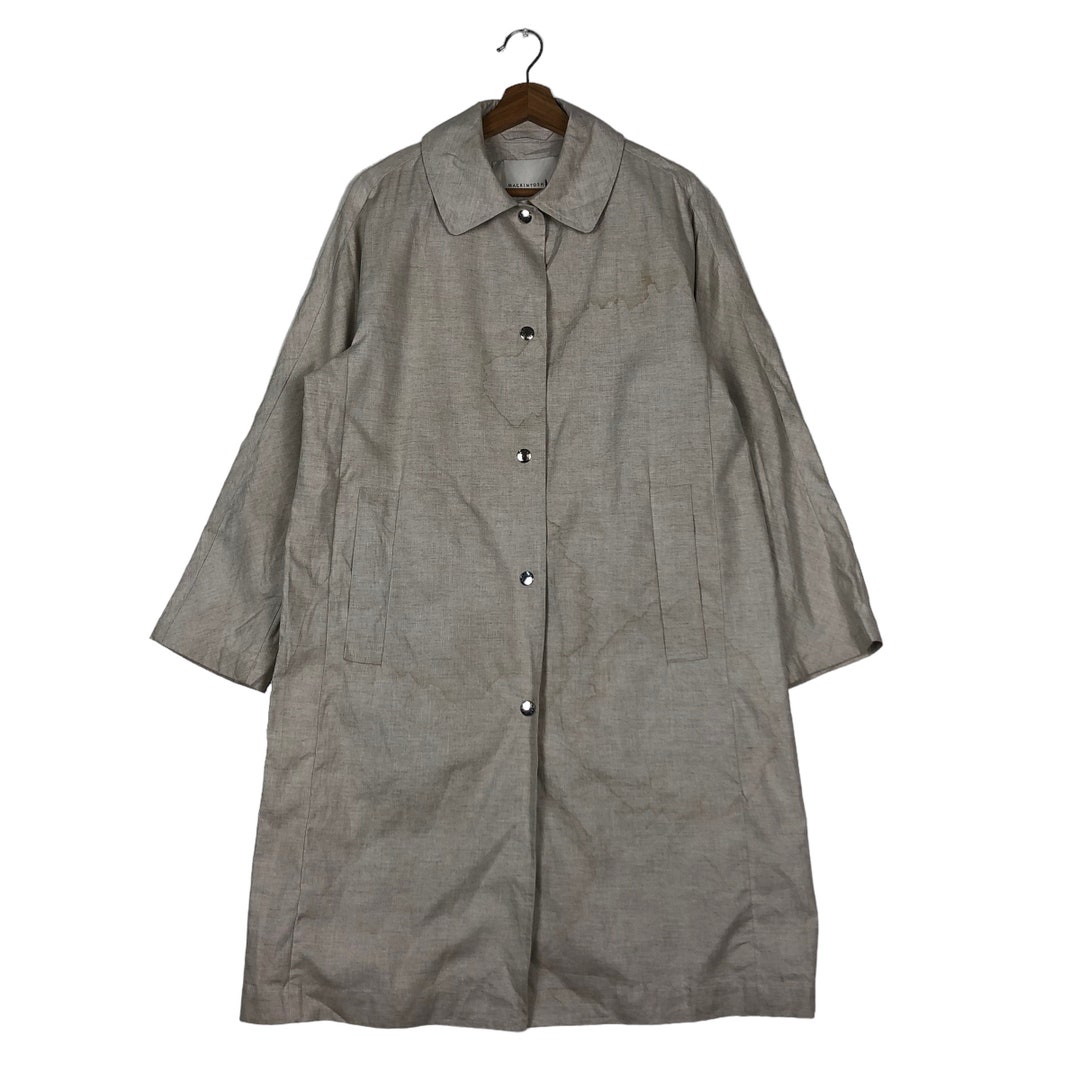 Vintage Rich Grey Long Jacket Fly Coats Jacket Mackintosh Made in ...