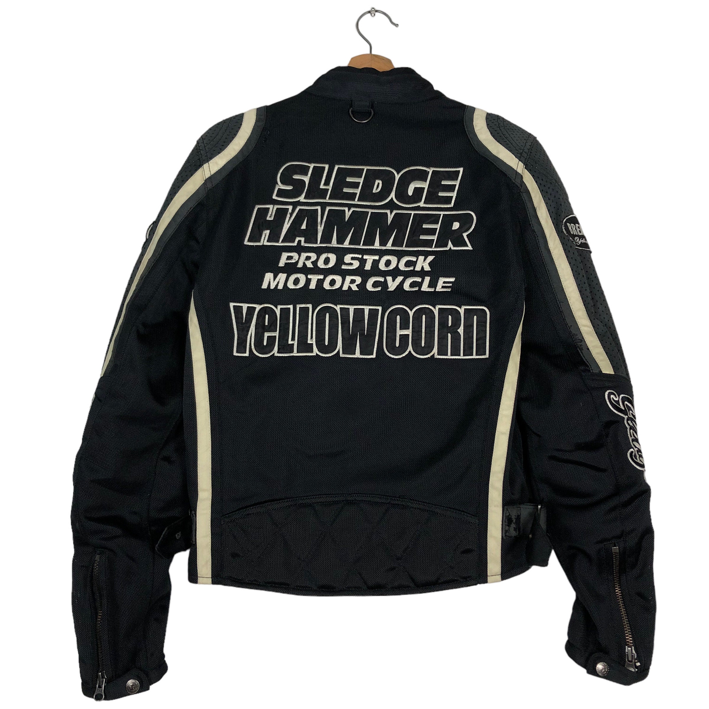 YELLOWCORN SLEDGE HAMMER ジャケット Vintage Biker Racing Jacket Yellow Corn Sledge Hammer - Etsy Israel