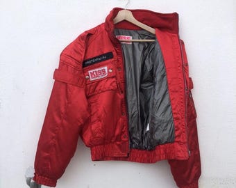 Vintage KISS Racing Team Bomber Jacket, Red, Large - Etsy