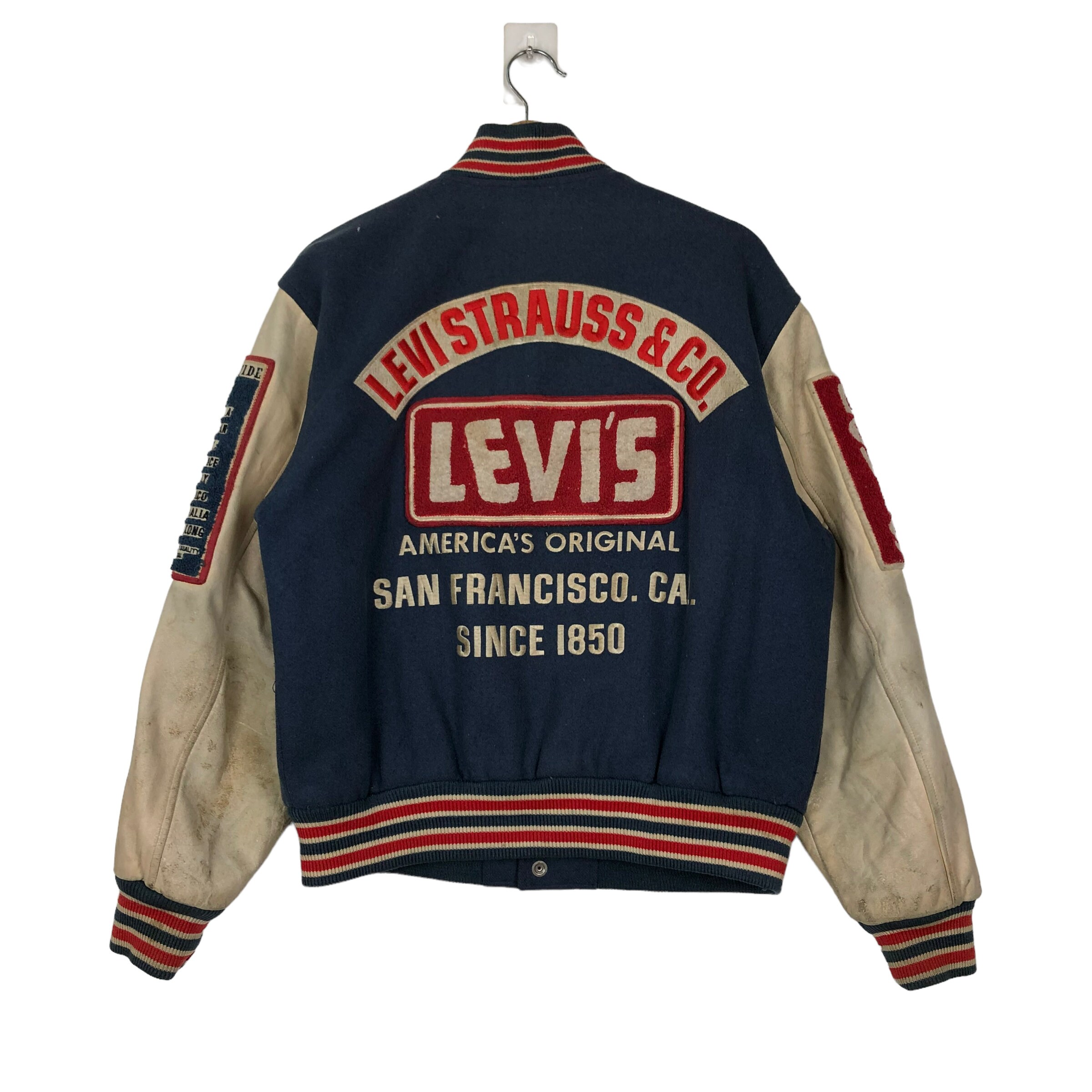 PICK!! Vintage Varsity Jacket Leather Levi's Rare Design PICK!! Vintage Varsity Jacket Leather Levi's Rare Design