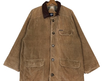 Vintage Corduroy Chore Jacket, Tartan Lining, Size M