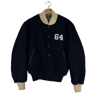 BITTE BEACHTEN!!! Vintage Bomberjacke Wolle Golden Bear Made in den USA schwer zu finden sehr leicht verwendet Artikel selten 64 Nummer Big Logo vorne Streetwear-Stil