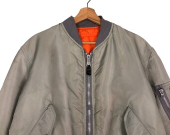 【VINTAGE】80〜90s made in USA MA-1 Vintage 80s Alpha Industries MA-1 Bomber Jacket Full Zip