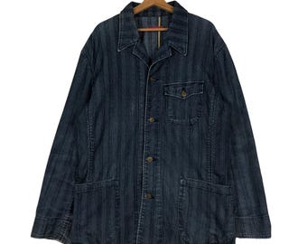Vintage Hickory Chore Jacket Fissare Homme Japan Made