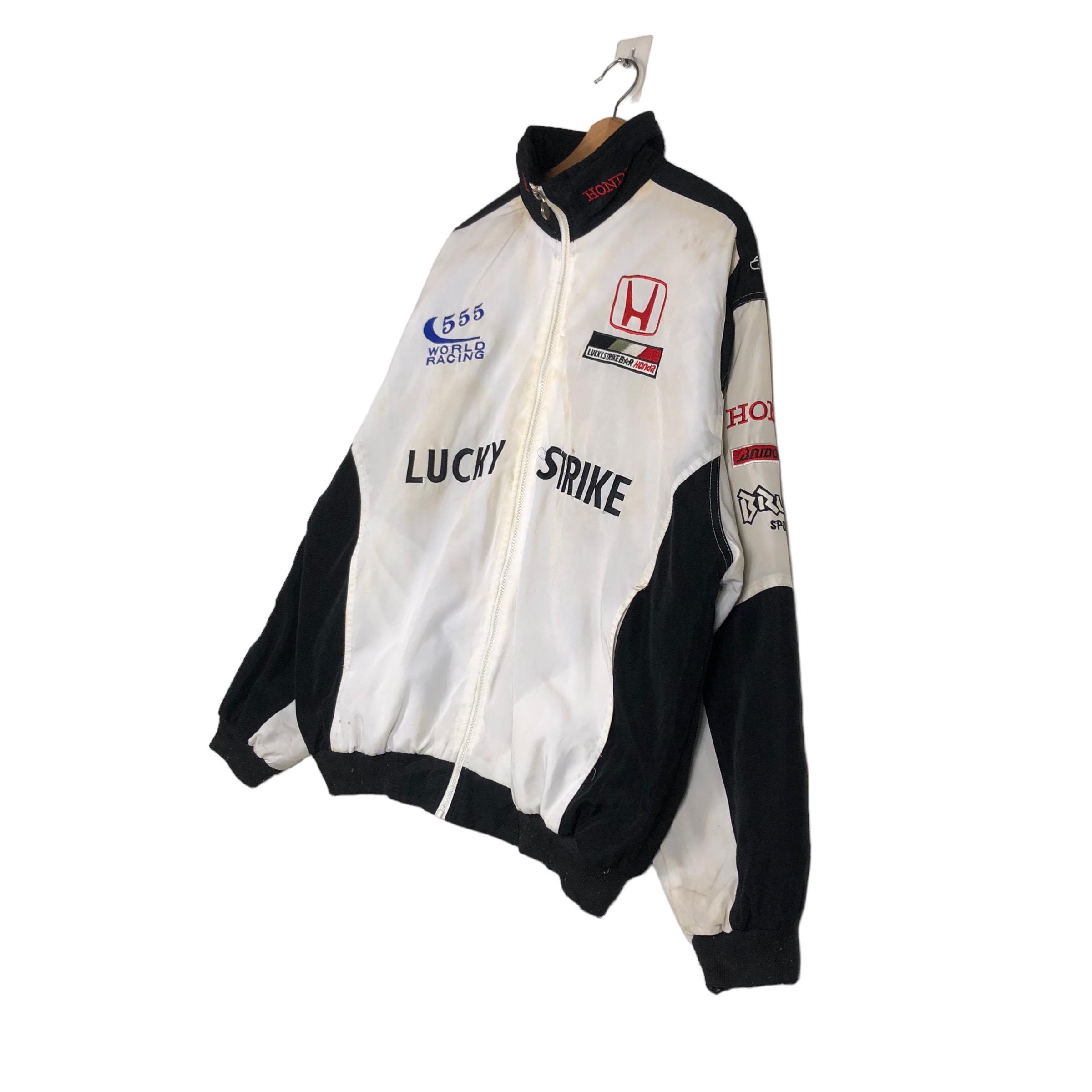 Vintage Honda Racing Biker Jacket, Lucky Strike Logo (XXL) - Etsy