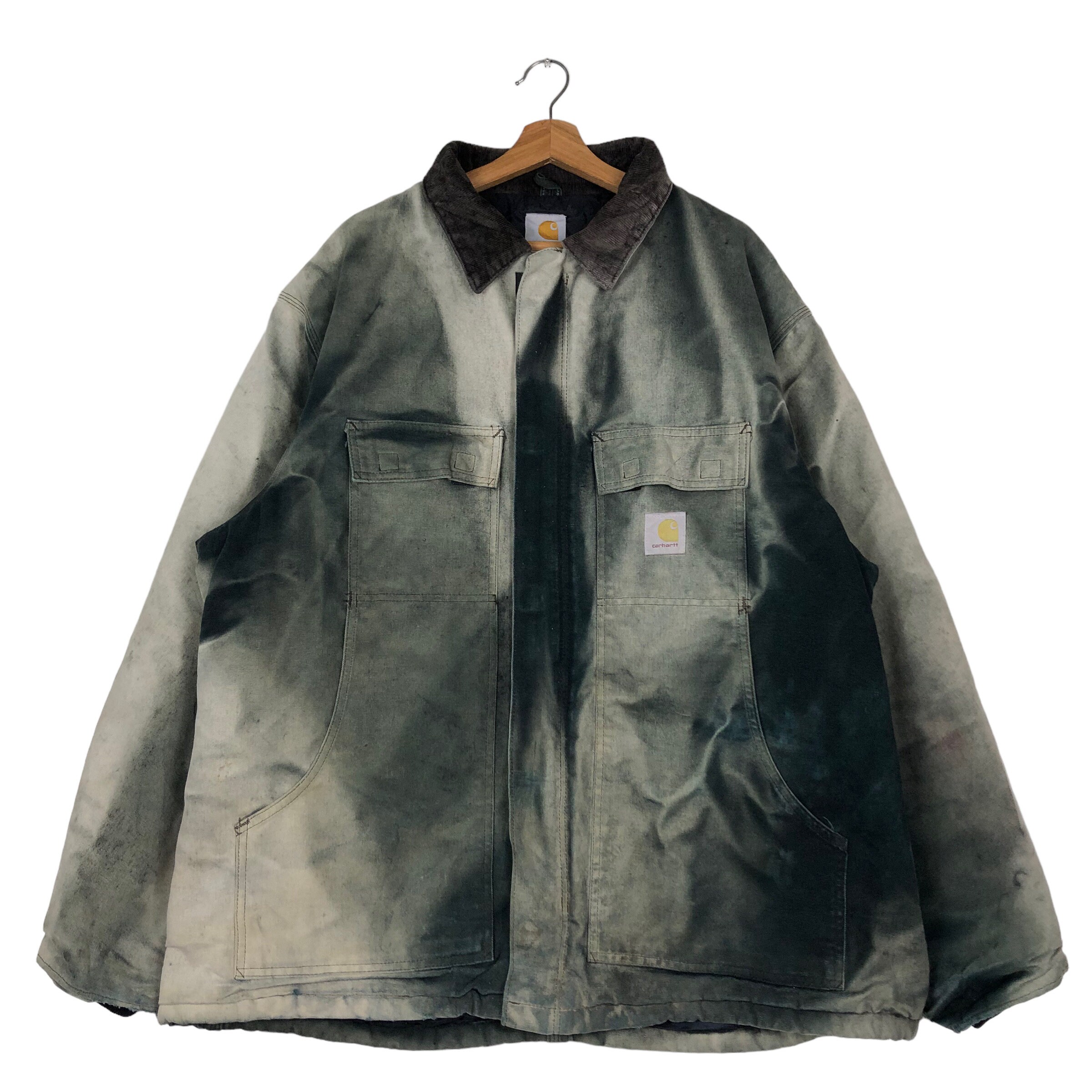 PICK!!! Vintage Carhartt C03 Blk Chore Jacket Multi Pocket Rusty