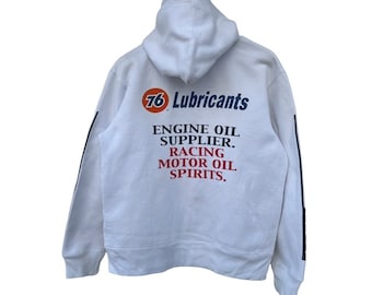 Sudadera con capucha y lubricante vintage del 76, estilo carreras Y2K