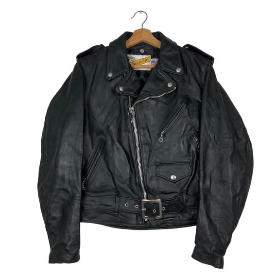 Vintage Schott Perfecto Leather Biker Jacket, USA Made (size 39