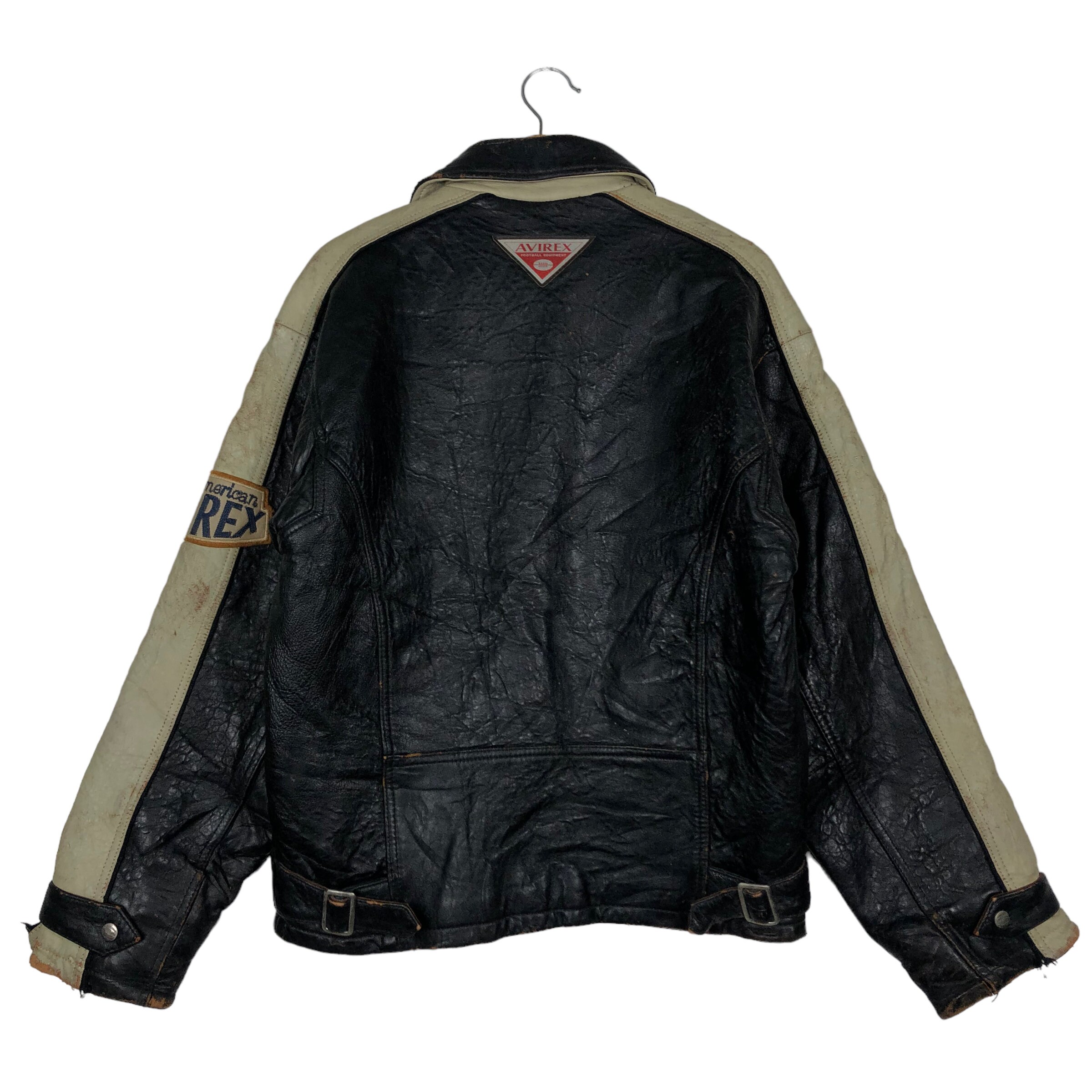 PICK!!! 80's Vintage Avirex Leather Varsity Jacket Biker