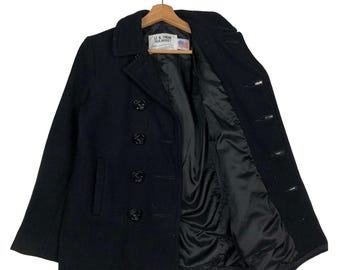 PICK!!! Double Breast Wool Pea Jacket Us 740N Schott USA - Etsy Canada