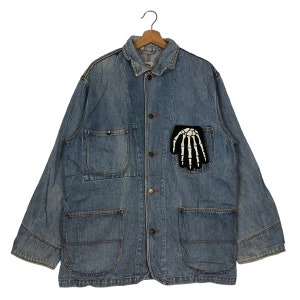 90s POINTER Chore Jacket USA製 カバーオール Vintage 90's American Vintage Pointer Brand Striped Denim