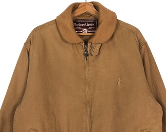 PICK!!! Vintage Marlboro Classics Quilted Jacket Brown Field Coat
