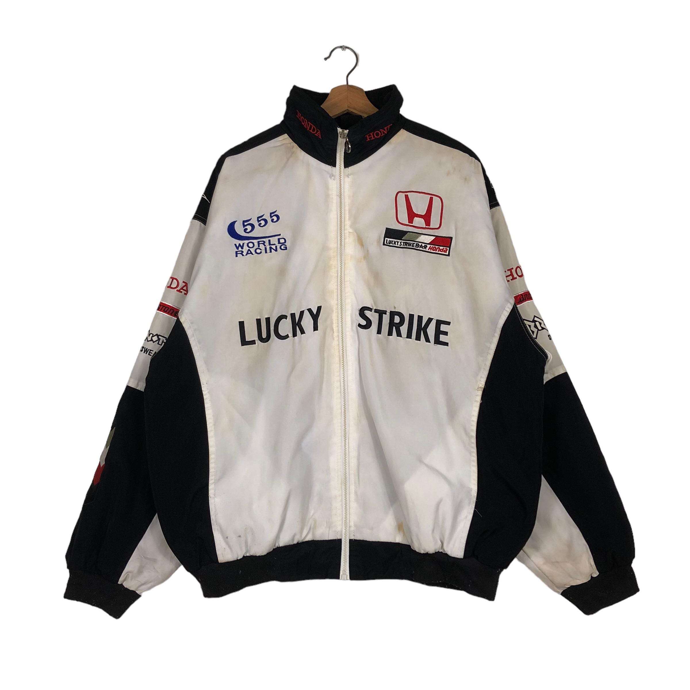 Vintage Honda Racing Biker Jacket, Lucky Strike Logo (XXL) - Etsy
