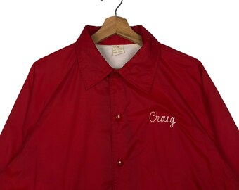 ジャケット・アウター 80s Vintage Coach Jacket Made in USA 80's Vintage Made in USA Coach Jacket Croug Big Logo - Etsy