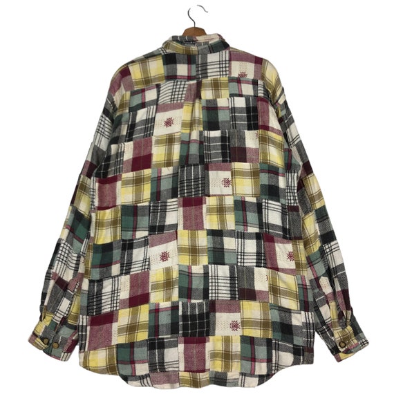 PICK!!! Vintage Flannel Jacket Patchwork Design K… - image 6