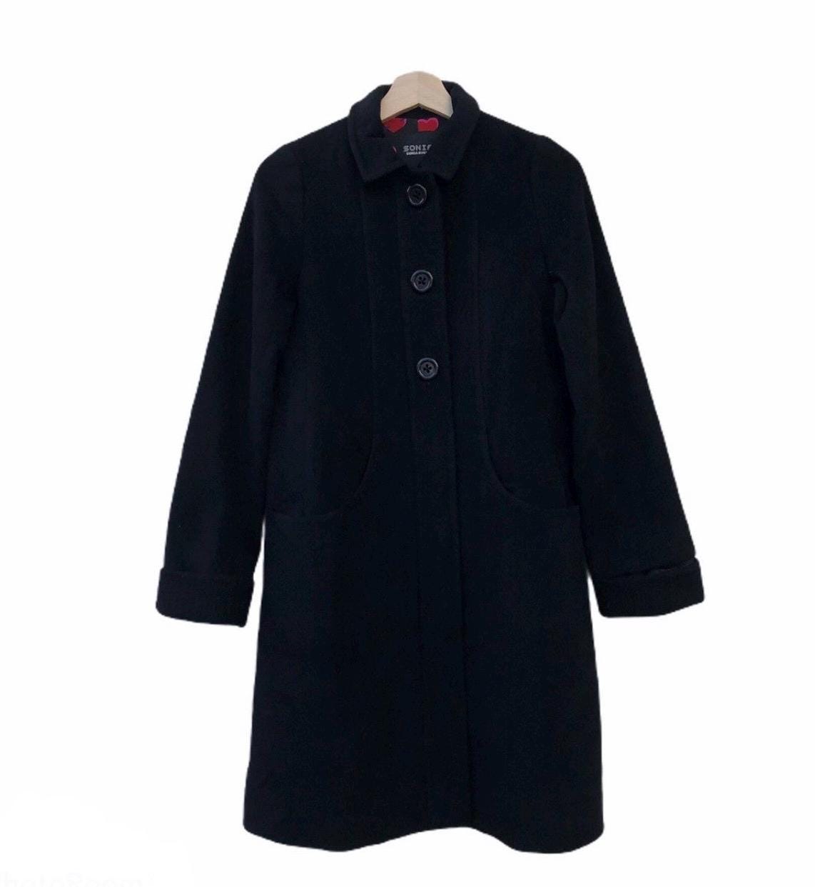 Manteau Femme Sonia Rykiel En Laine Noire 100% - Taille 38 FR, Très Bon état Occasion