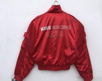 Vintage KISS Racing Team Bomber Jacket, Red, Large - Etsy