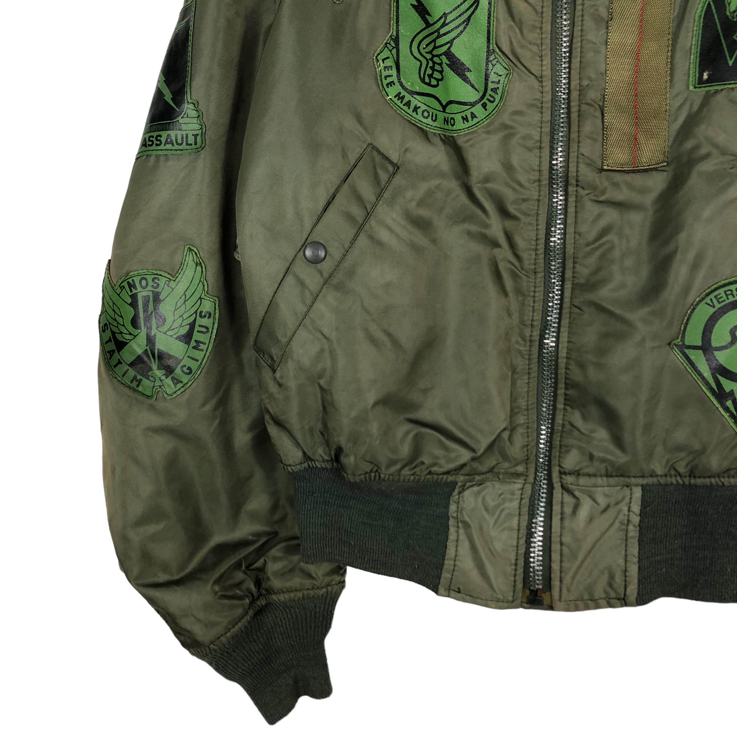 AVIREX(アヴィレックス) CUSTOM PATCHED MA-1 2XL PICK!!! Vintage Bomber Jacket Avirex USA Ma-1 Type Rare Full