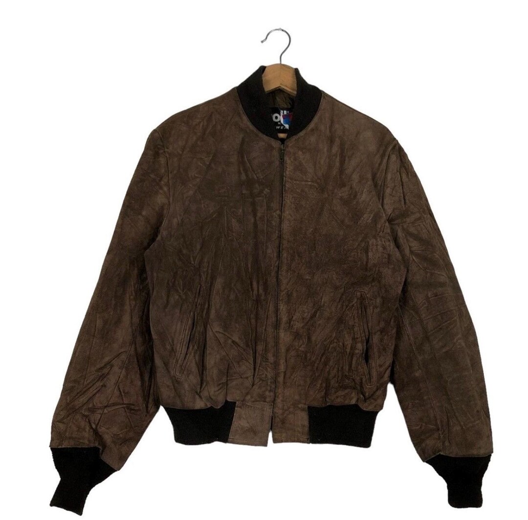 ジャケット・アウター vintage made in USA schott suede jkt el Vintage Schott NYC Suede Leather Bomber Jacket, USA Made (size 38