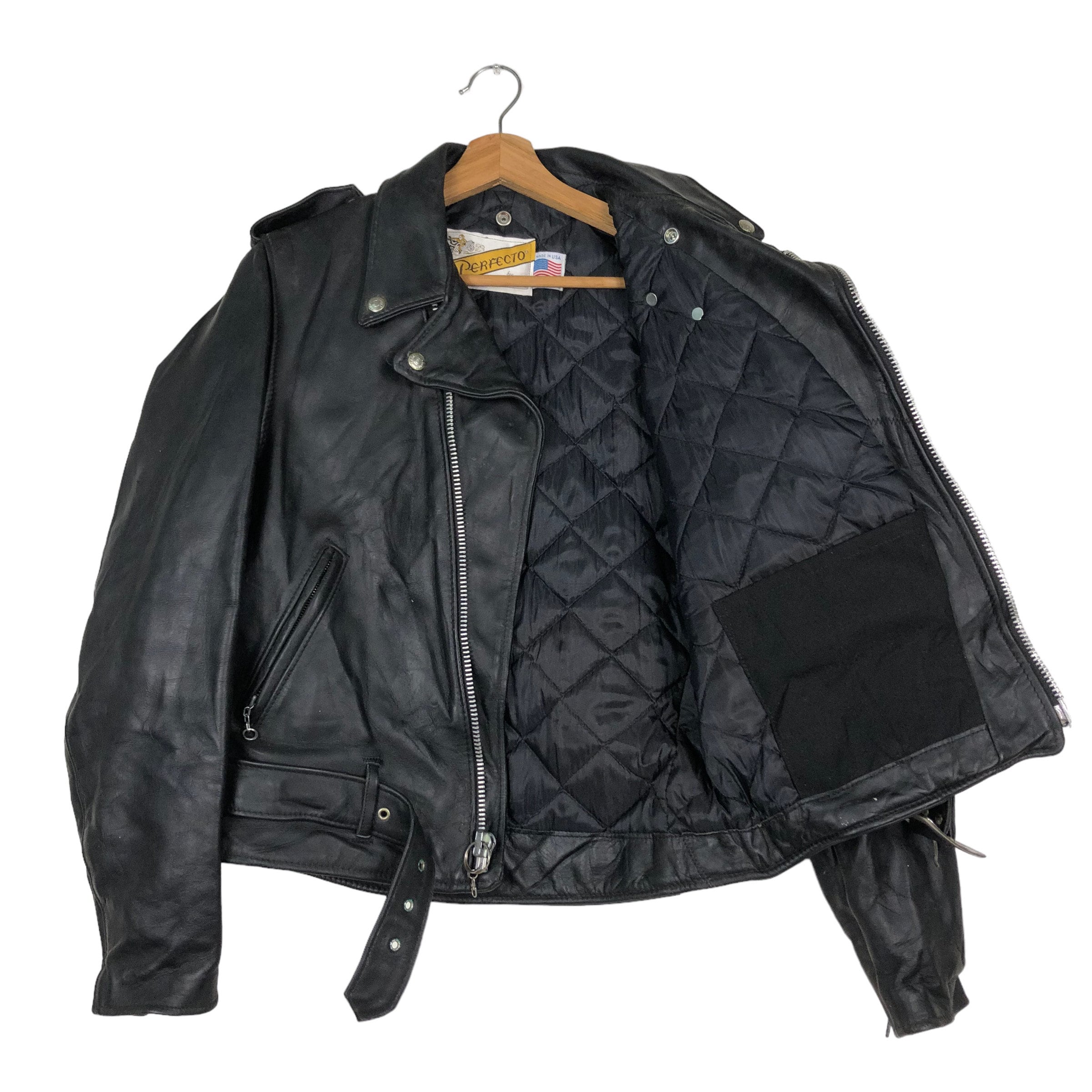 Vintage Schott Perfecto Leather Biker Jacket, USA Made (size 39