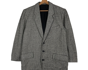 Vintage 80s Issey Miyake Wool Bomber Jacket Care Label Embroidered