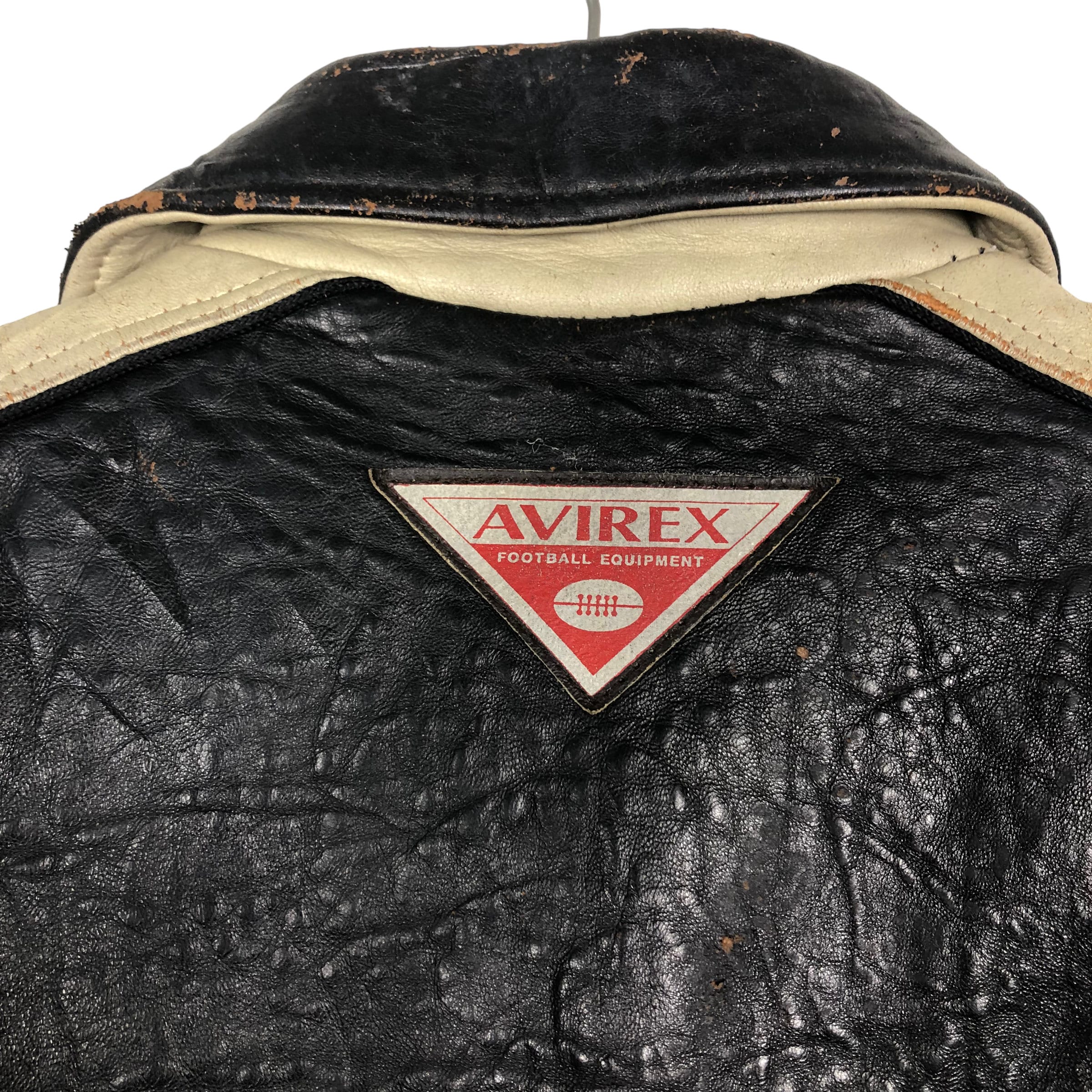 80s Vintage Avirex Leather Varsity Jacket, Big Logo, Size S - Etsy