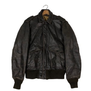 PICK!!! Vintage 80&#39;s Schott Made In USA A2 Leather Jacket Ideal