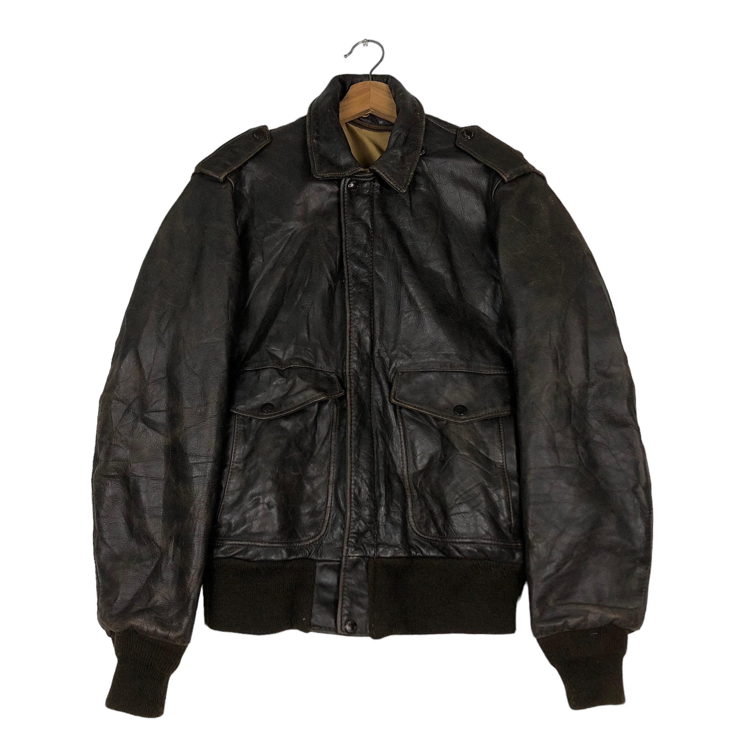 ジャケット・アウター 80s schott A-2 real leather bomber jkt A-2 Flight Jacket