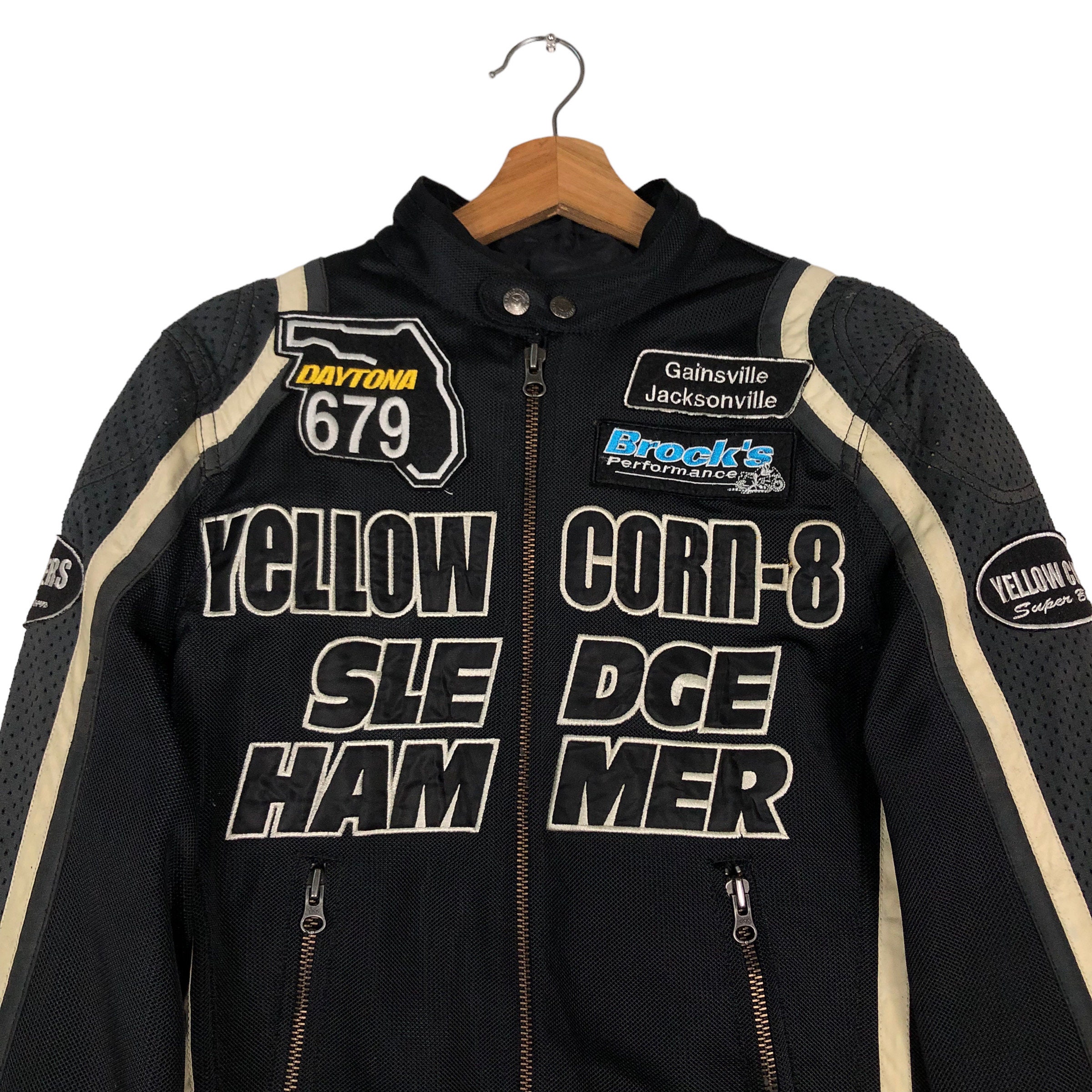 Yellow Corn Sledge Hammer レザージャケット Vintage Biker Racing Jacket Yellow Corn Sledge Hammer - Etsy Israel