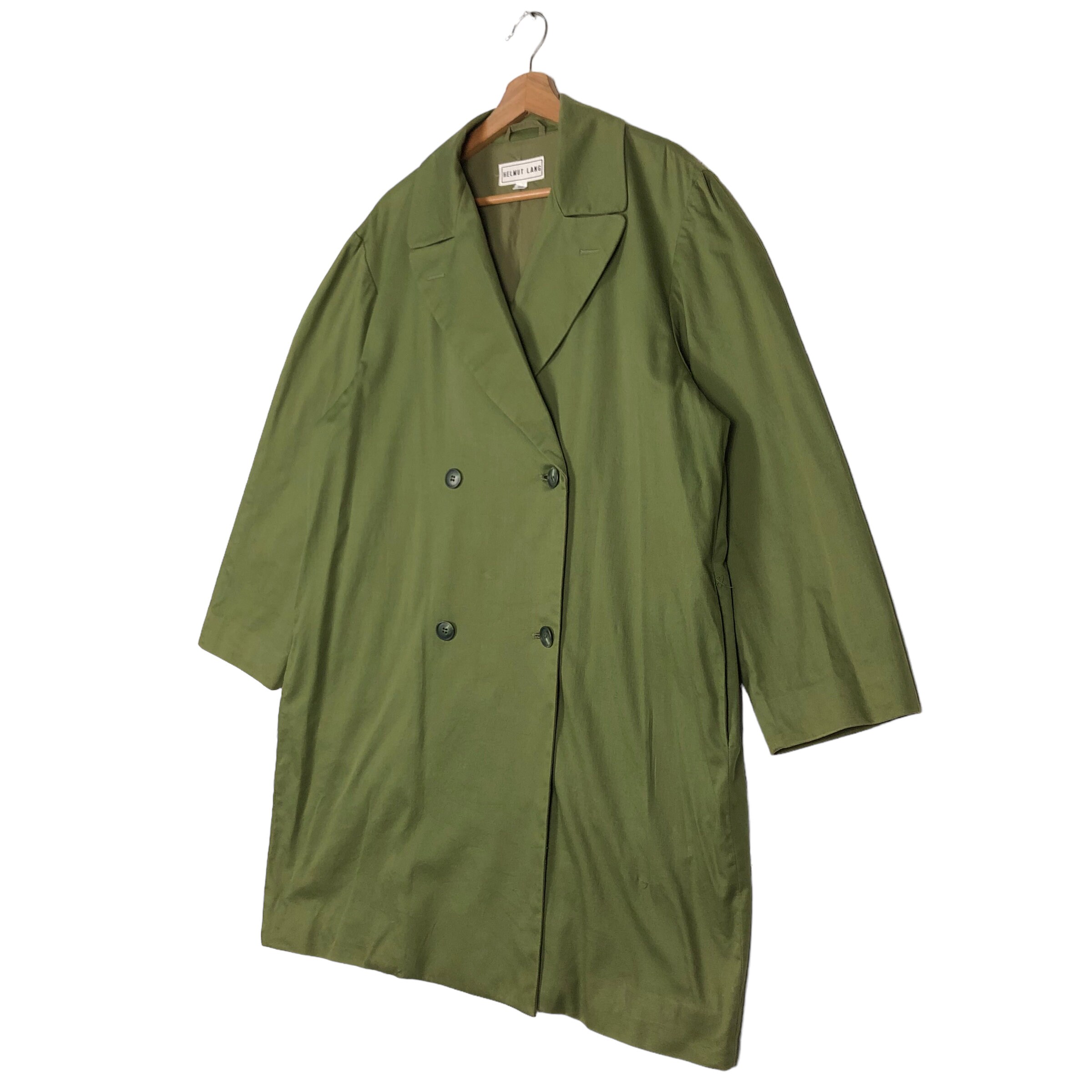 Vintage 90s Helmut Lang Double Breasted Long Jacket, Made in Japan