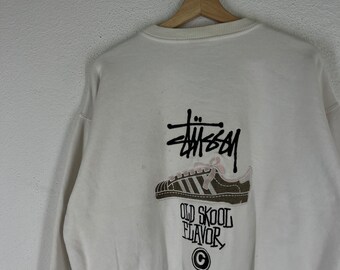 Old Stussy スウェット Vintage 90's STUSSY Made in OZ Embroidery Logo V Neck Fleece
