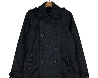 Vintage Biker Jacket Wool Double Collar United Sports Union