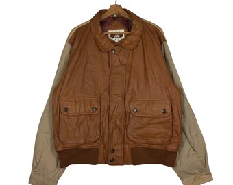 Vintage Biker Leather Jacket Eagle Pass