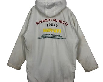 Vintage Ferrari Big Logo Sherpa Lined Hoodie Jacket (LL)