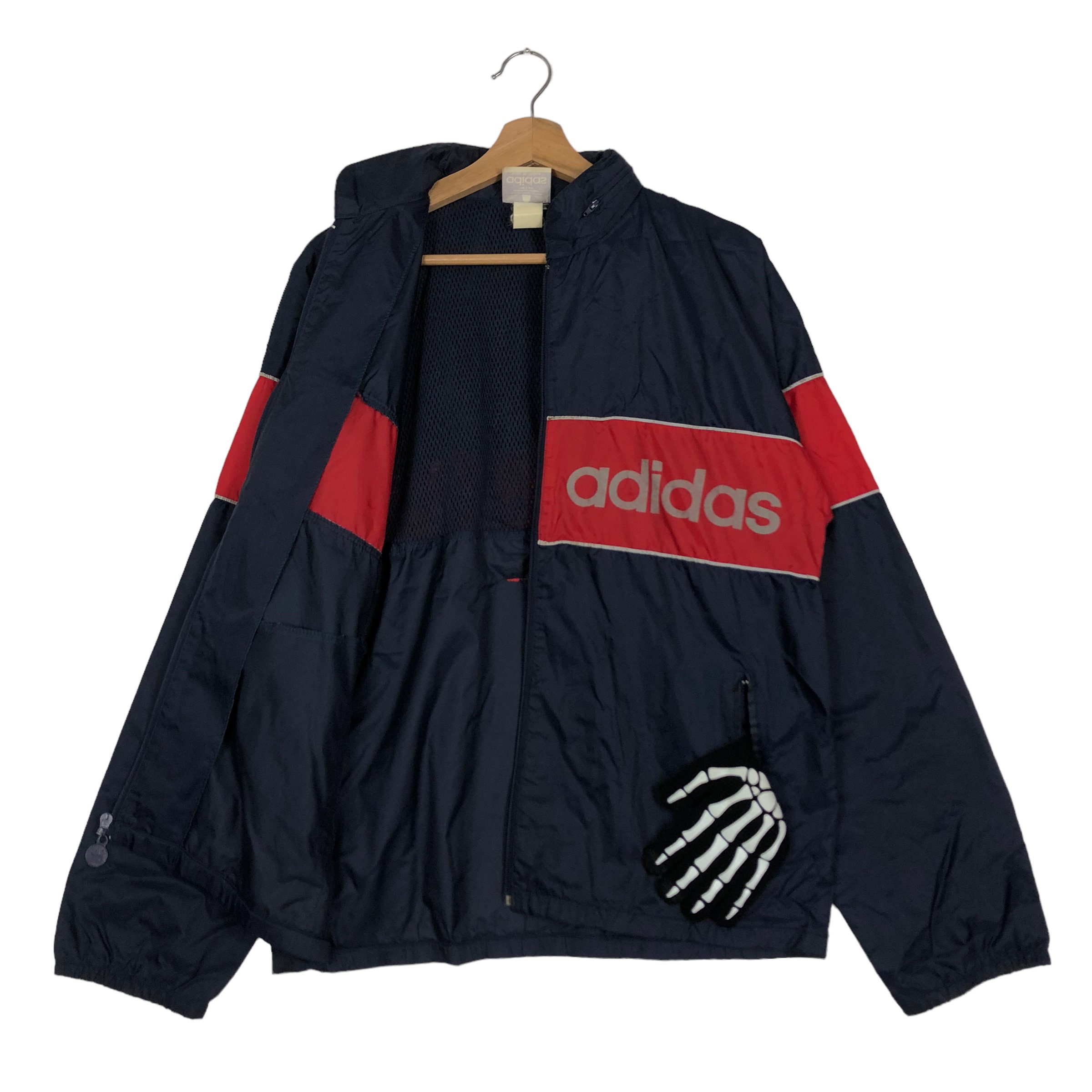 PICK!!! Vintage Bomber Jacket Adidas Block Color Big Logo Spell