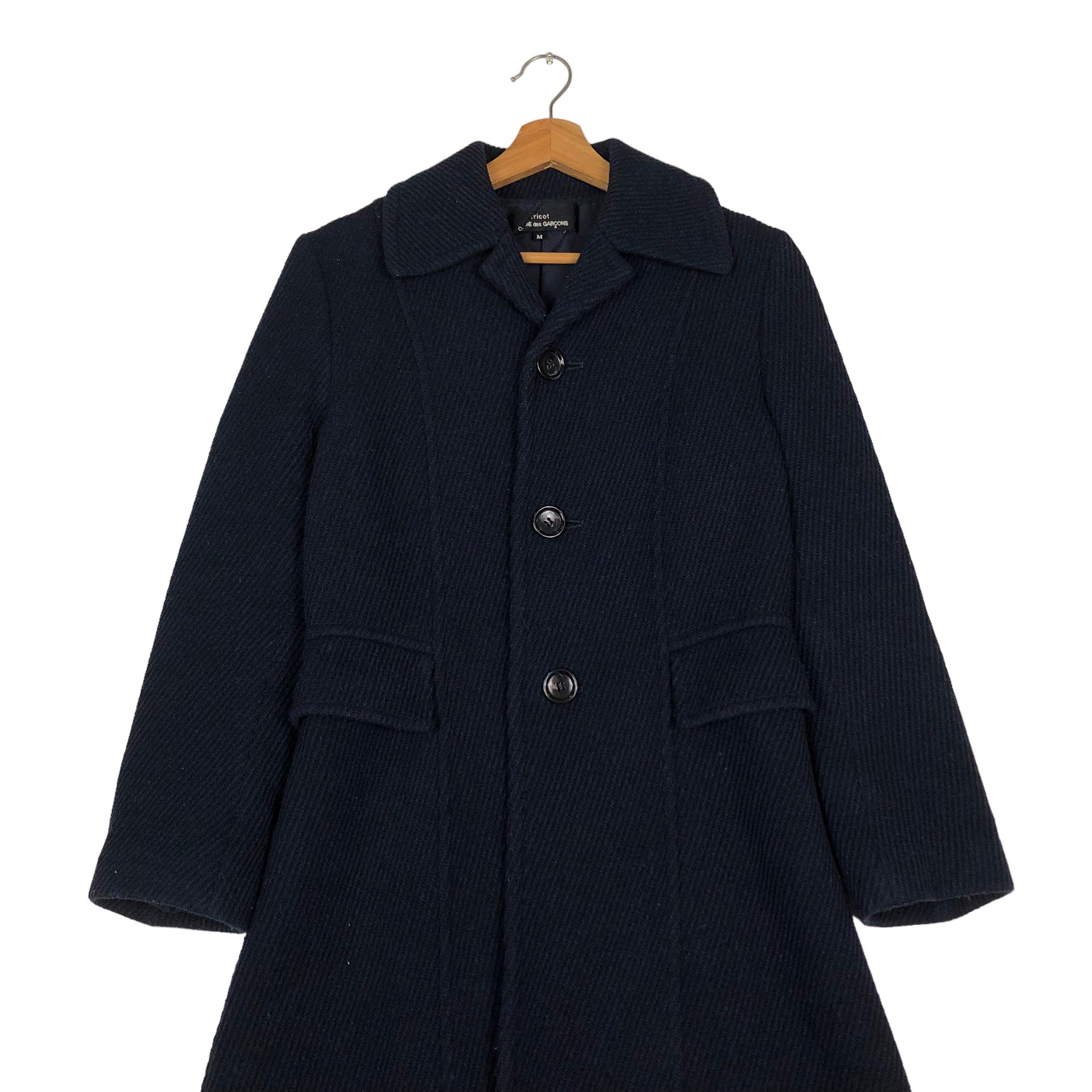 Vintage Tricot Comme Des Garcons Wool Long Jacket, Rare Design (M