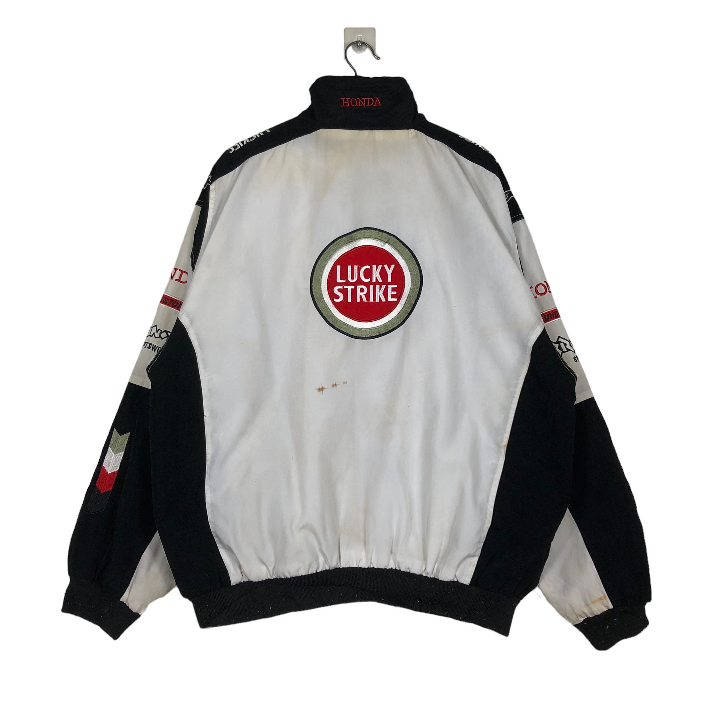 Vintage Honda Racing Biker Jacket, Lucky Strike Logo (XXL) - Etsy