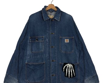 Vintage 90s Denim Chore Jacket, Union Made, Large