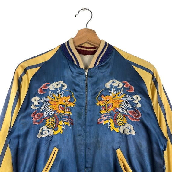 Vintage Embroidered Sukajan Souvenir Jacket, Reversible Dragon Vintage Embroidered Sukajan Souvenir Jacket, Reversible Dragon