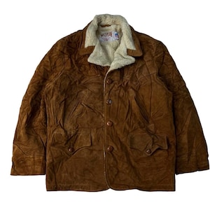PICK!!! Vintage 80’s Genuine Leather Jacket Western Schott Made in Usa Double Collar Blanket Button 40 Size On Tag Multi Pocket Rare Design