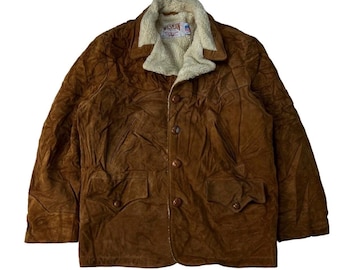 Vintage Schott NYC Brown Suede Leather Jacket Medium 90's Schott